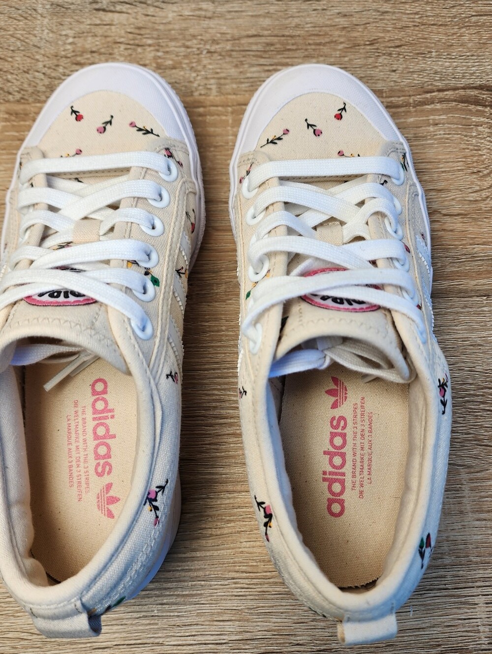 ADIDAS Originals Nizza Floral Platform Lace Up Sneaker Shoe Women's 7 - Picture 6 of 15